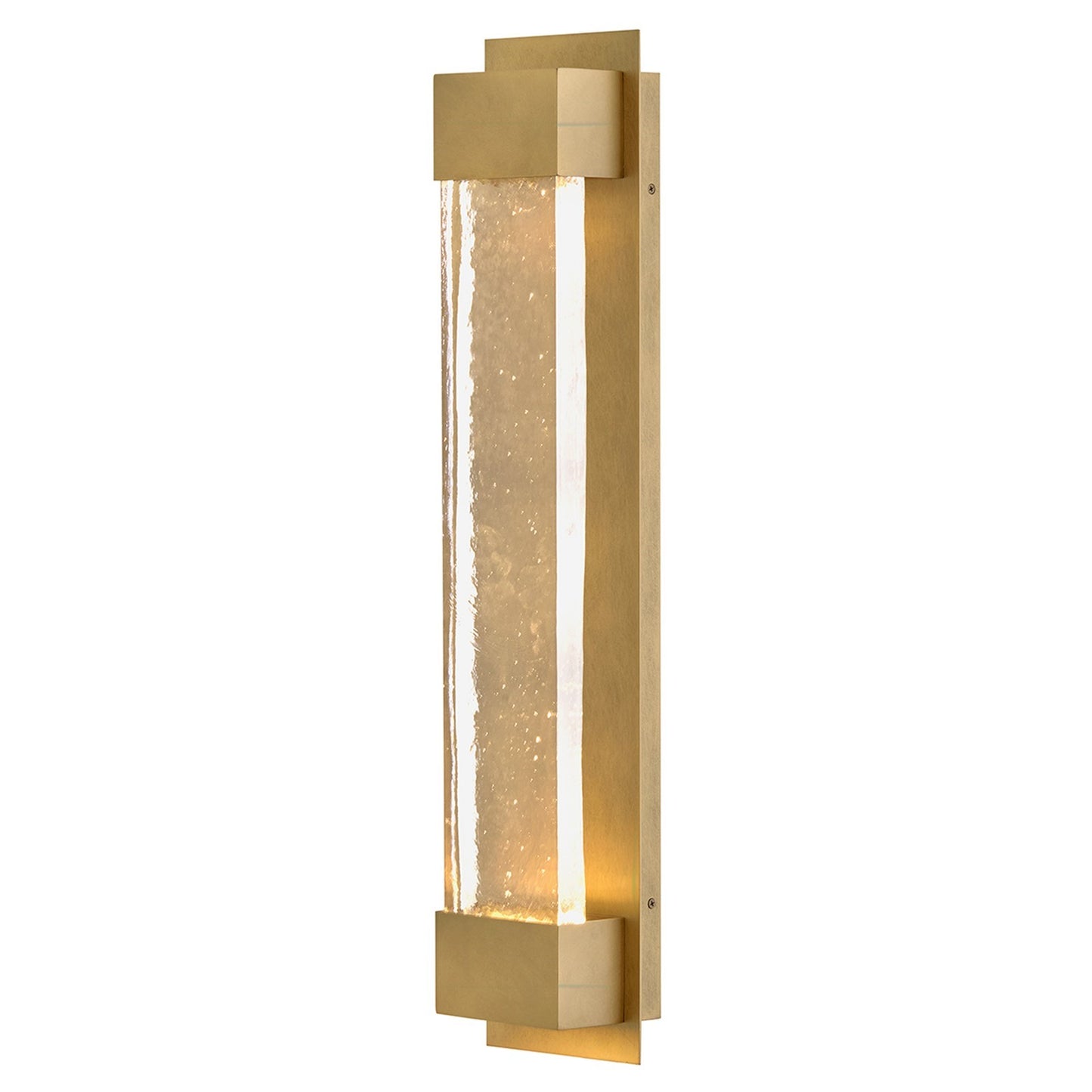 Hinkley Rune 30in 1-Light Outdoor Wall Sconce | Modern Heritage Brass Aluminum and Clear Art Glass | Entryway & Covered Patio | 4 x 6.5 x | Model 10599HB