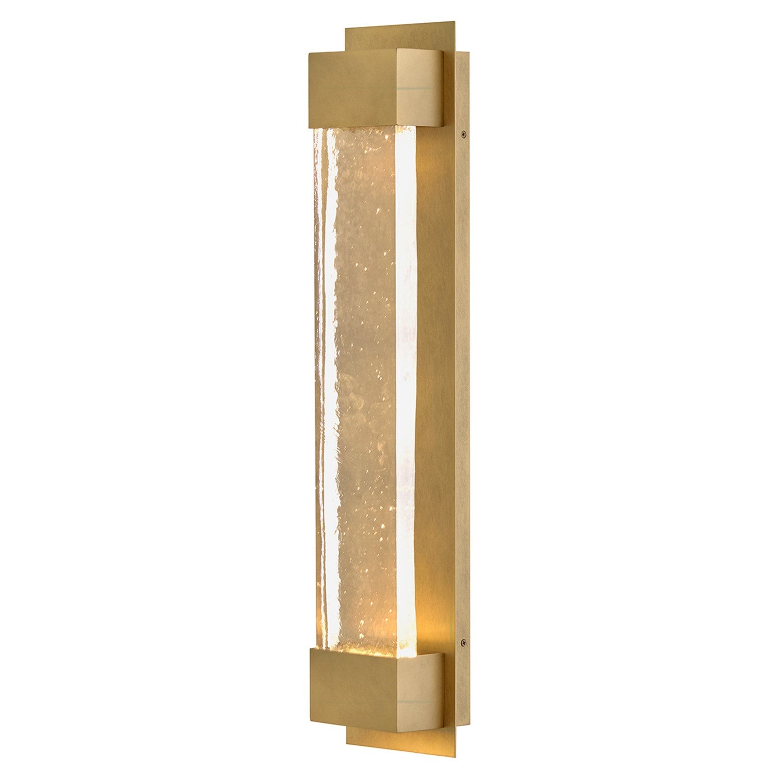 Hinkley Rune 30in 1-Light Outdoor Wall Sconce | Modern Heritage Brass Aluminum and Clear Art Glass | Entryway & Covered Patio | 4 x 6.5 x | Model 10599HB