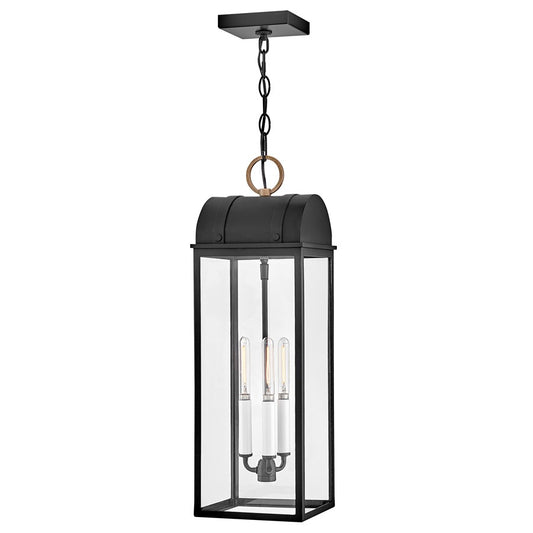 Hinkley Lighting Campbell 3 Light Outdoor Hanging, Black/Clear - 10662BK-BU