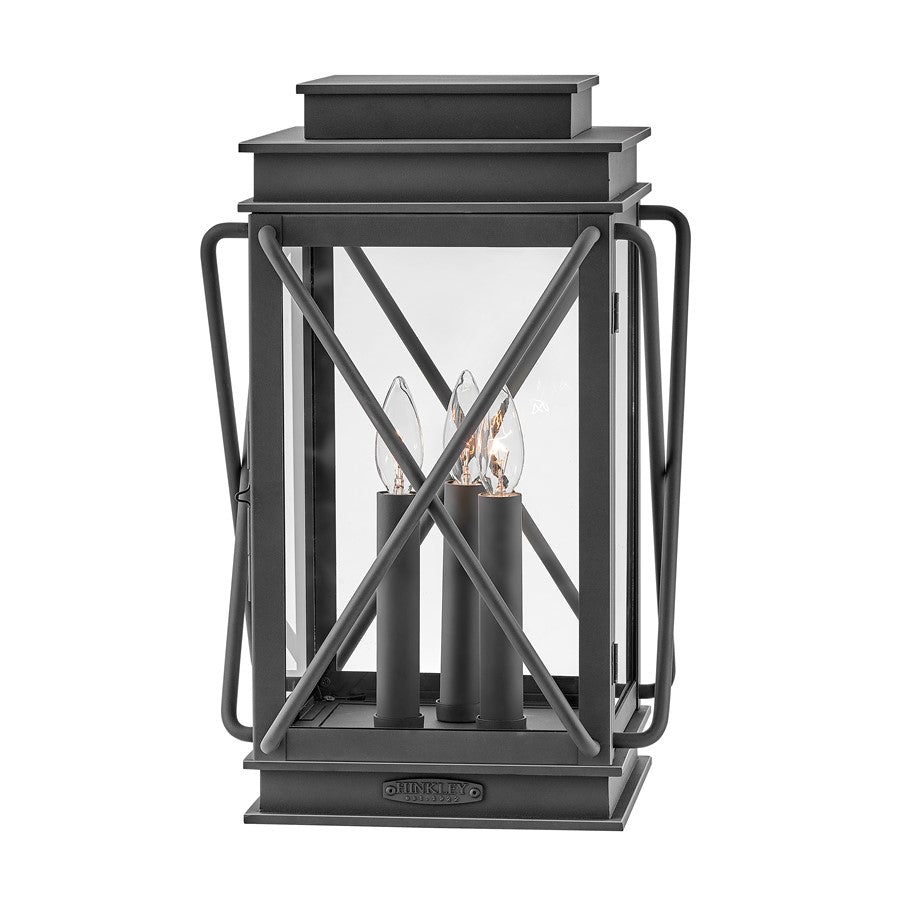 Hinkley Lighting Montecito 3 Light 18" Outdoor Pier Mount, Black