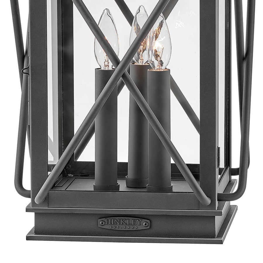 Hinkley Lighting Montecito 3 Light 18" Outdoor Pier Mount, Black