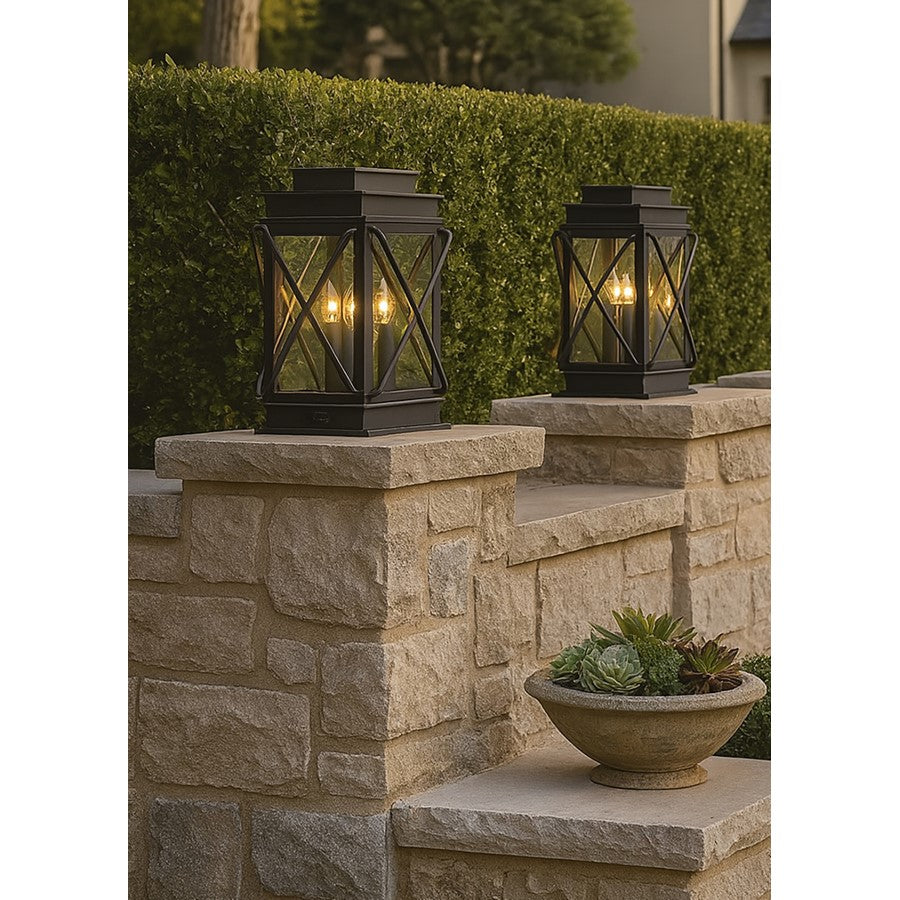 Hinkley Lighting Montecito 3 Light 18" Outdoor Pier Mount, Black
