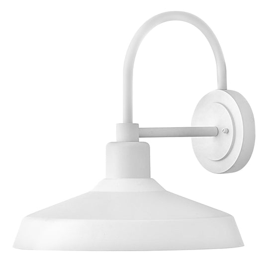 Hinkley Forge 16.5in 1-Light Outdoor Wall Mount | Industrial Textured White Composite | Covered Patio & Entryway | 17 x 16 x 16.5 in | Model 12070TW