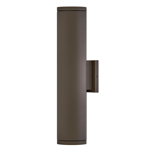 Hinkley Silo 20in 2-Light Outdoor Wall Mount | Modern Architectural Bronze Composite and White Inside Etched Glass | Entryway & Patio | Model 13598AZ-LL