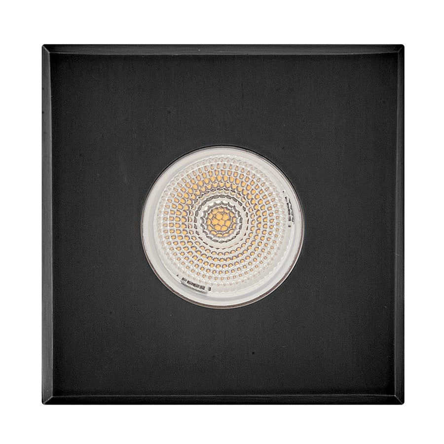 Hinkley Sparta Dot 3.5" LED Square Button Light, Steel Black/Clear Optic