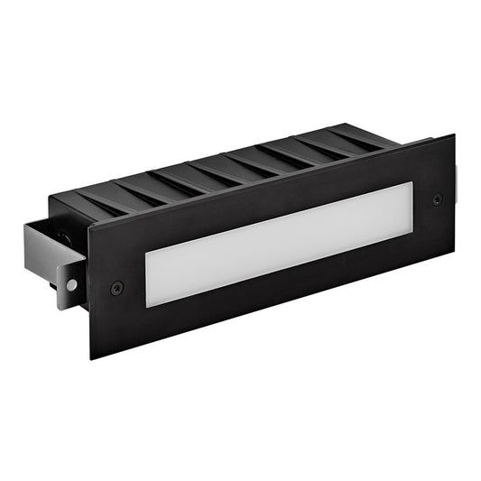 Hinkley Sparta Dash Flat Brick Light, Steel Black/Frosted Lens - 15345SSB