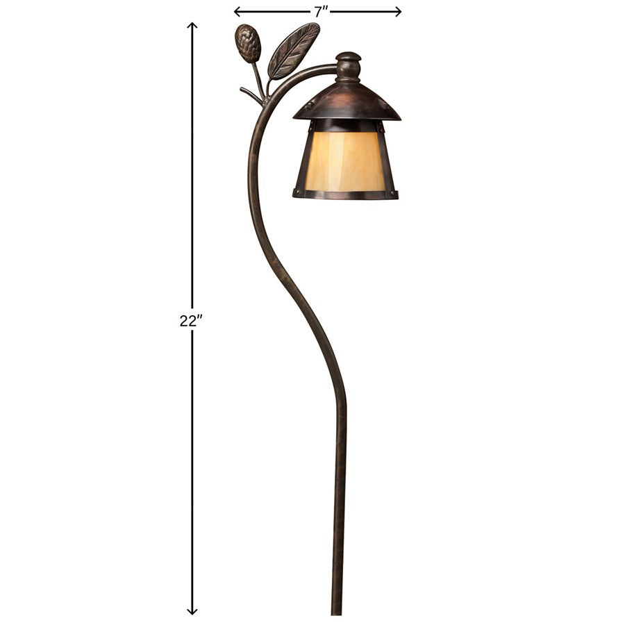 Hinkley Lighting Aspen Led Path Light, Sienna Bronze/Honey Art