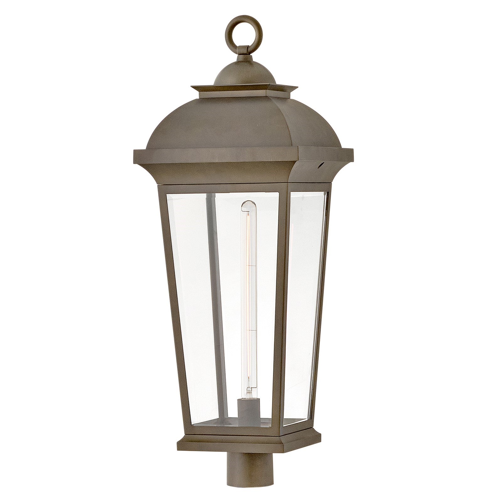 Hinkley Hawthorne 33in 1-Light Outdoor Post Light | Traditional Blackened Brass Aluminum and Clear Glass | Entryway & Patio | 12 x 12 x | Model 19691BLB