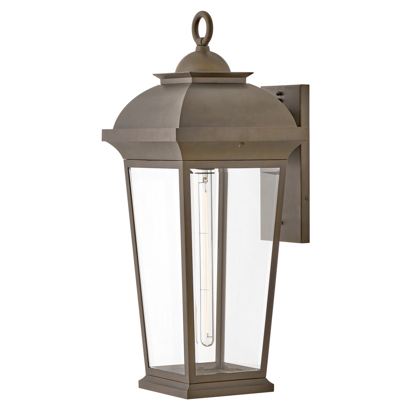 Hinkley Hawthorne 55in 1-Light Outdoor Wall Mount | Traditional Blackened Brass Aluminum and Clear Beveled Glass | Porch & Entryway | 14 | Model 19695BLB