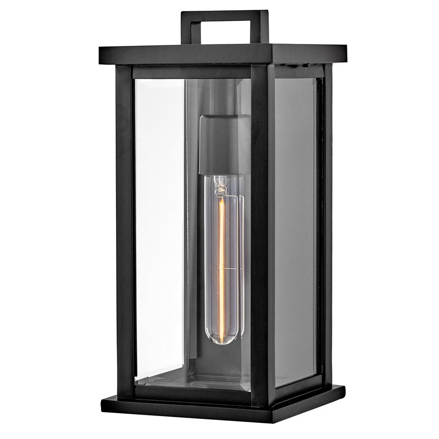 Hinkley Lighting Weymouth 1Lt Outdoor Wall Mount, Black/Clear Beveled - 20016BK
