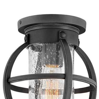 Hinkley Lighting Chatham 1 Light Outdoor Ceiling, Museum Black