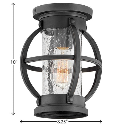 Hinkley Lighting Chatham 1 Light Outdoor Ceiling, Museum Black