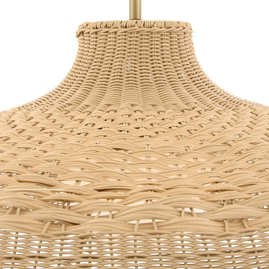 Hinkley Paloma 3Lt 40" Chandelier, Lacquered Brass/Etched Opal