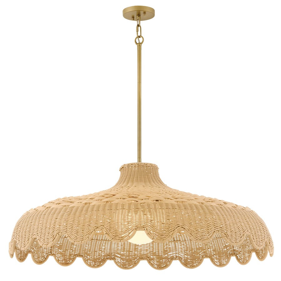 Hinkley Paloma 3Lt 40" Chandelier, Lacquered Brass/Etched Opal
