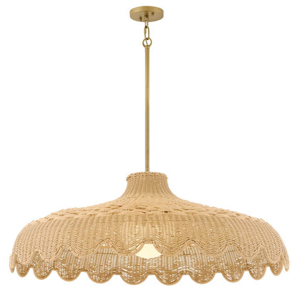 Hinkley Paloma 3Lt 40" Chandelier, Lacquered Brass/Etched Opal