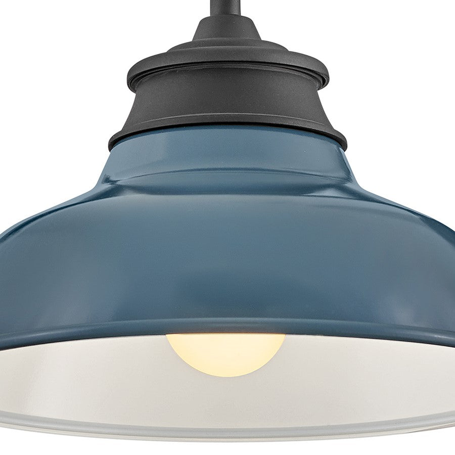 Hinkley Lighting Wallace 1Lt Outdoor Wall Mount, Black/Denim Blue