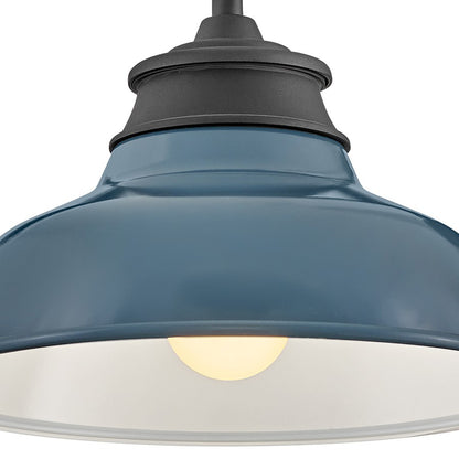 Hinkley Lighting Wallace 1Lt Outdoor Wall Mount, Black/Denim Blue
