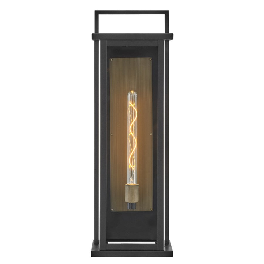 Hinkley Lighting Langston 1 Light Outdoor Wall Mount, Black/Clear