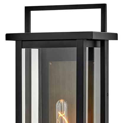 Hinkley Lighting Langston 1 Light Outdoor Wall Mount, Black/Clear