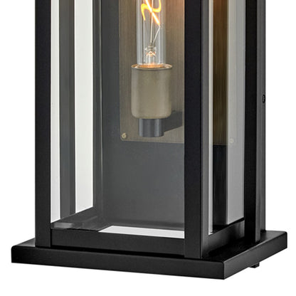 Hinkley Lighting Langston 1 Light Outdoor Wall Mount, Black/Clear