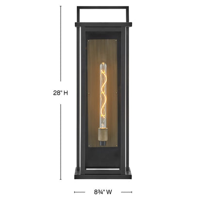 Hinkley Lighting Langston 1 Light Outdoor Wall Mount, Black/Clear