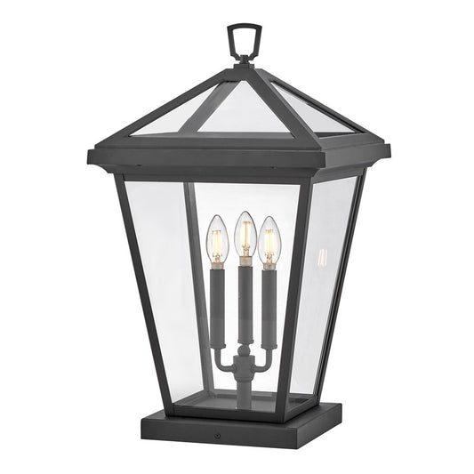 Hinkley Lighting Alford Place 3Lt Outdoor Pier Mount, Black/Clear - 2557MB