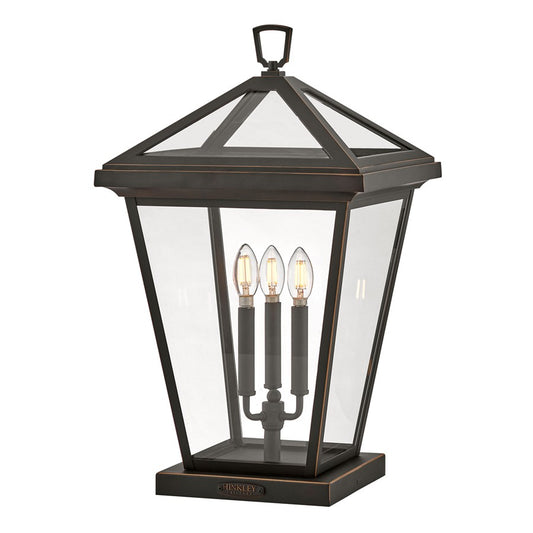Hinkley Lighting Alford Place 3Lt Outdoor Pier Mount, Bronze/Clear - 2557OZ