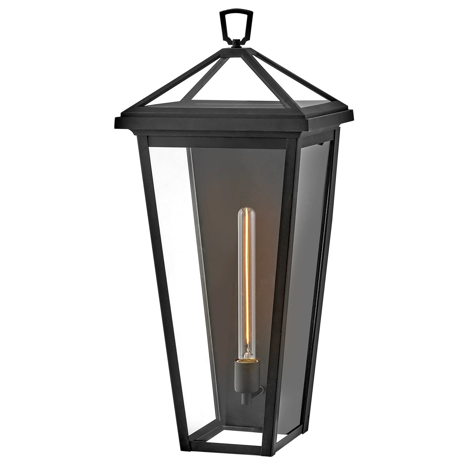 Hinkley Alford Place 27in 1-Light Outdoor Wall Mount | Traditional Museum Black Aluminum and Clear Glass | Entryway & Covered Patio | 10 x | Model 25654MB