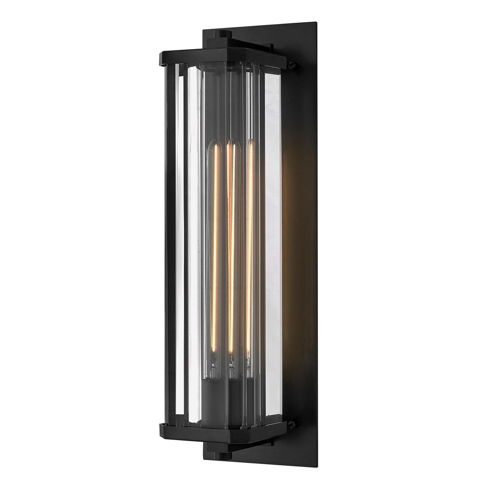 Hinkley Marcel 18.5in 1-Light Outdoor Wall Mount | Modern Black Aluminum and Clear Crystal | Entryway & Covered Patio | 6 x 5.5 x 18.5 | Model 26594BK-LL
