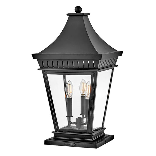 Hinkley Lighting Chapel Hill 3Lt 13" Outdoor Pier Mount Lantern, Black - 27097MB