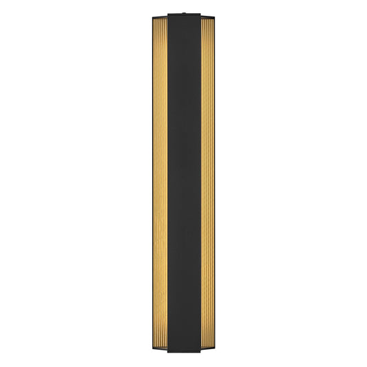 Hinkley Strata 31.5in 1-Light Outdoor Wall Sconce | Modern Black Aluminum and Acrylic Lens | Entryway & Covered Patio | 3.25 x 6 x 31.5 in | Model 27585BK