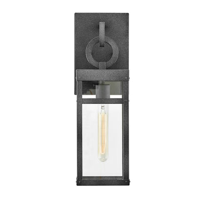 Hinkley Porter 18in 1-Light Outdoor Wall Sconce | Transitional Aged Zinc Aluminum and Clear Glass | Covered Patio & Entryway | Model 2800DZ-LL