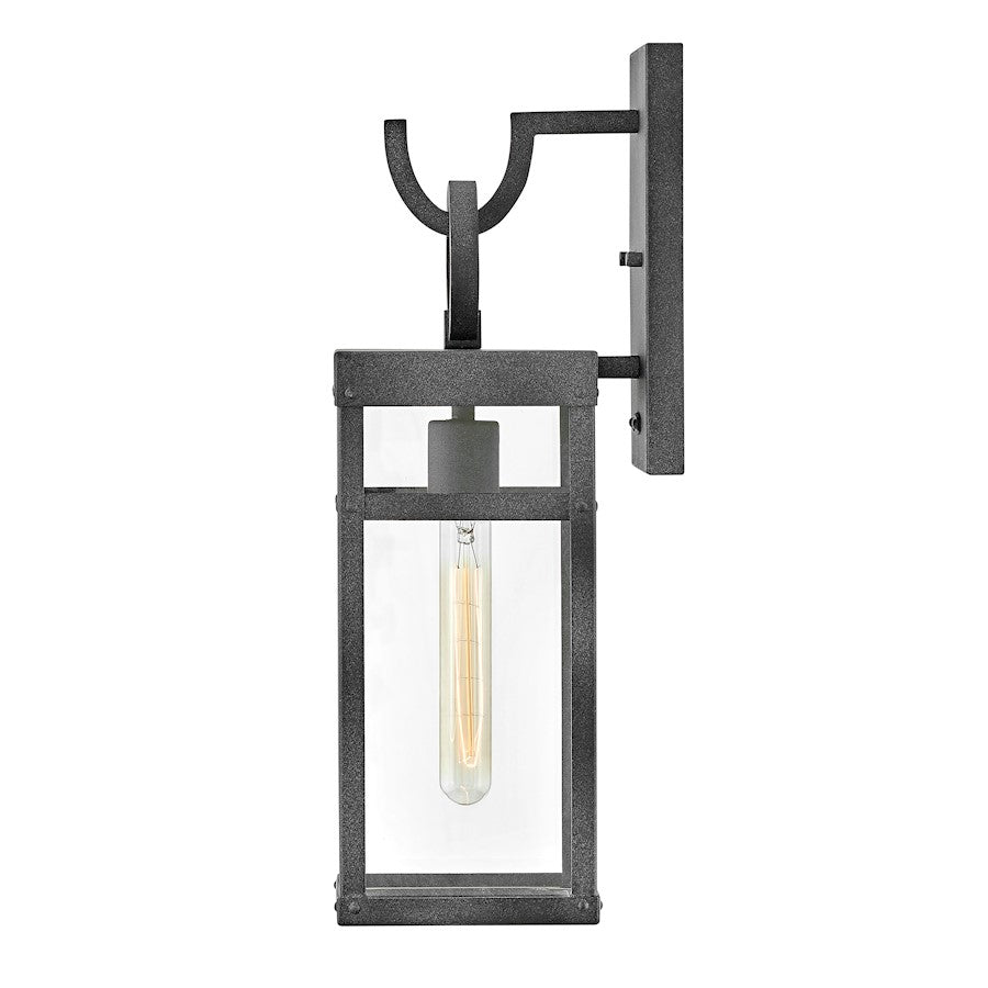 Hinkley Porter 18in 1-Light Outdoor Wall Sconce | Transitional Aged Zinc Aluminum and Clear Glass | Covered Patio & Entryway | Model 2800DZ-LL