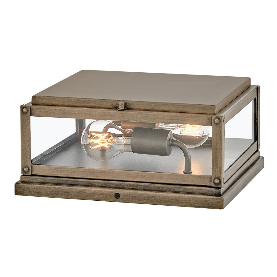 Hinkley Max 2Lt Outdoor 8" Pier Mount, Bronze/Clear/Etched White - 28858BU