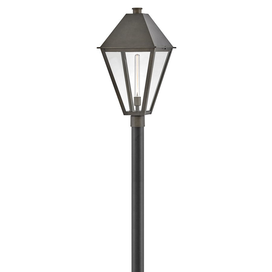Hinkley Endsley 1Lt Outdoor Post Mount, Blackened Brass/Clear - 28861BLB