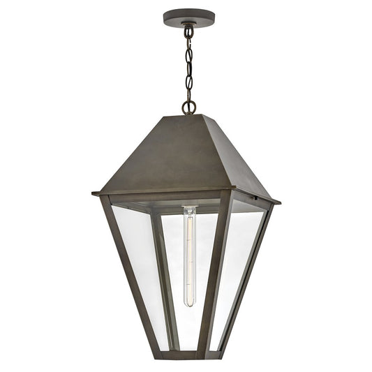 Hinkley Lighting Endsley 1Lt Outdoor Hanging, Blackened Brass/Clear - 28862BLB