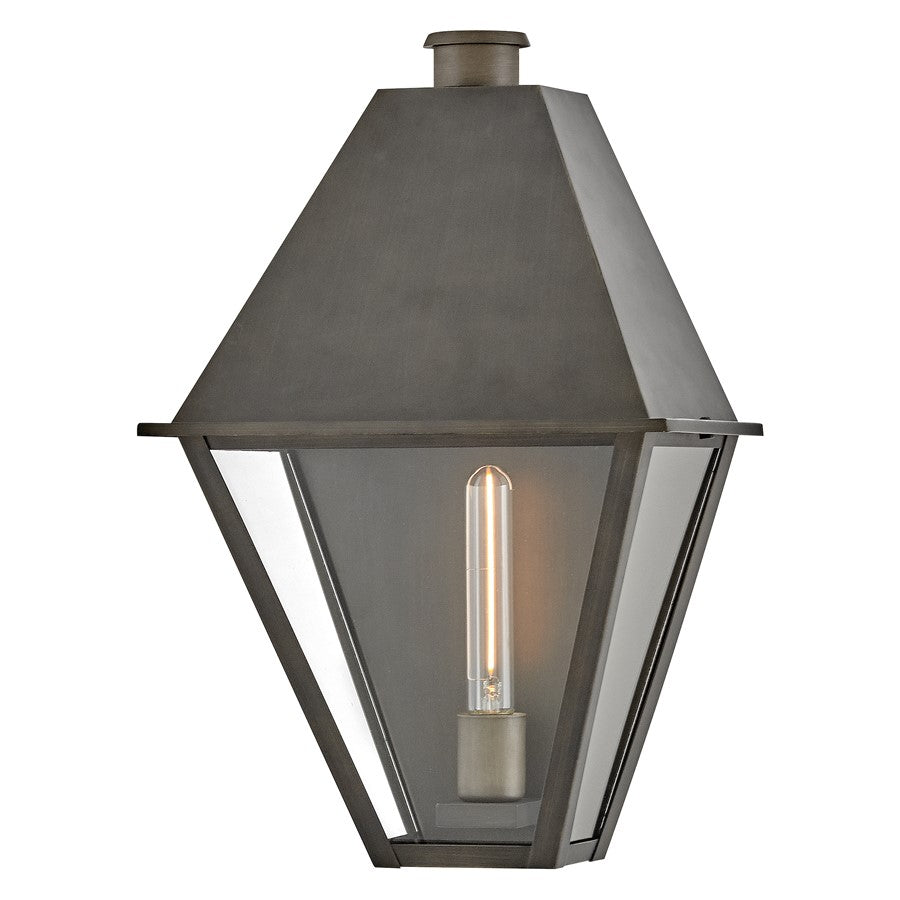 Hinkley Endsley 1Lt Outdoor 19" Wall Mount, Blackened Brass/Clear - 28864BLB