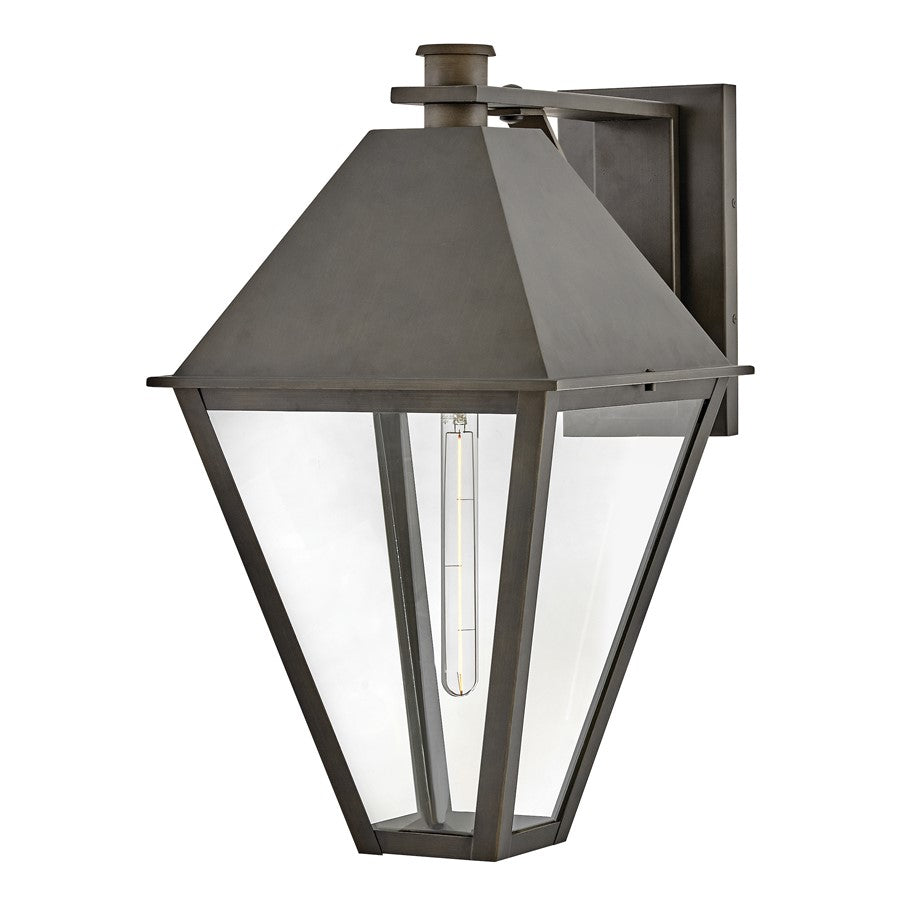 Hinkley Endsley 1Lt Outdoor 25" Wall Mount, Blackened Brass/Clear - 28865BLB
