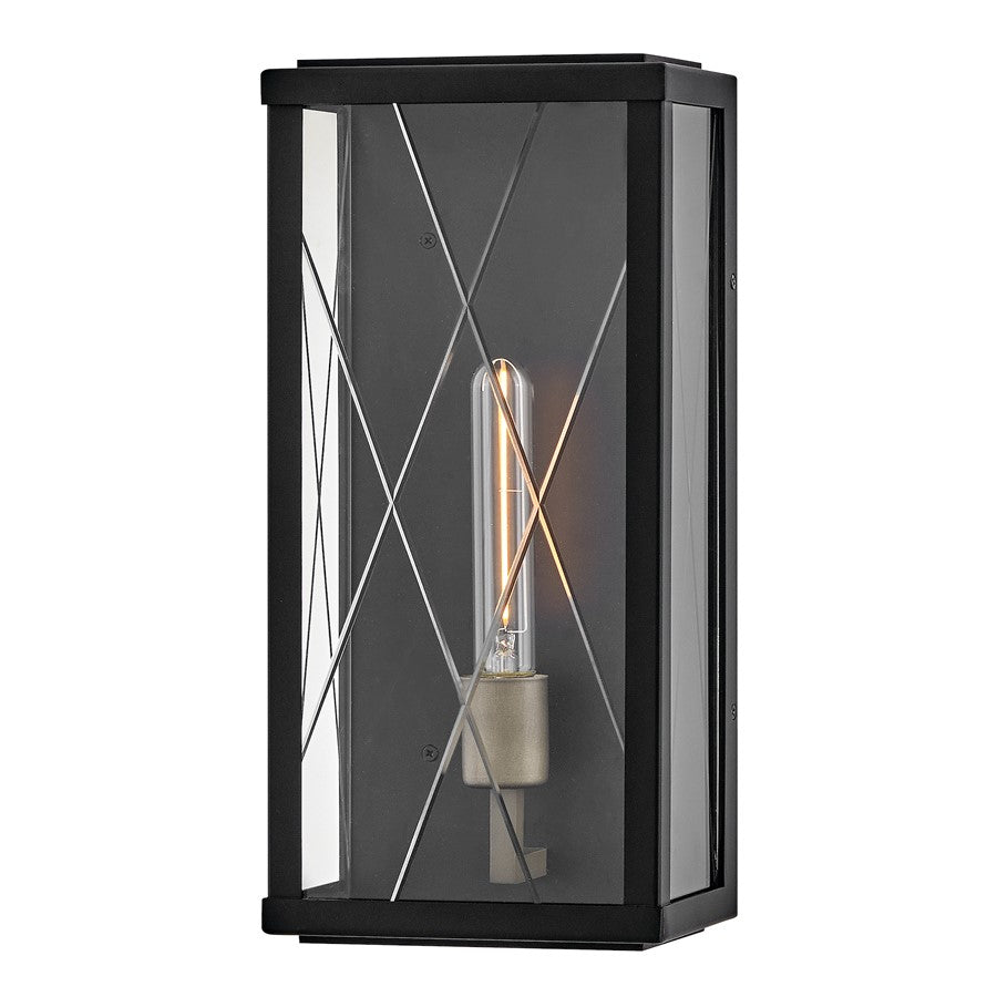 Hinkley Lighting Monte 1 Light Outdoor 16" Wall Mount, Black/Clear - 28880BK