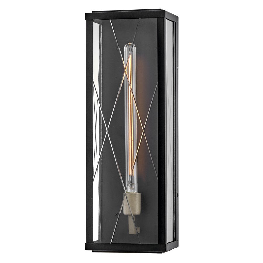 Hinkley Lighting Monte 1 Light Outdoor 22" Wall Mount, Black/Clear - 28884BK