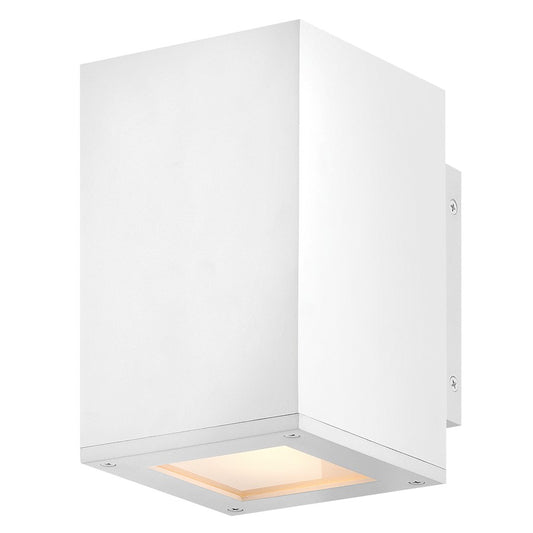 Hinkley Lighting Tetra 1Lt Outdoor Wall Mount, White/Etched Lens - 28910TW-LL