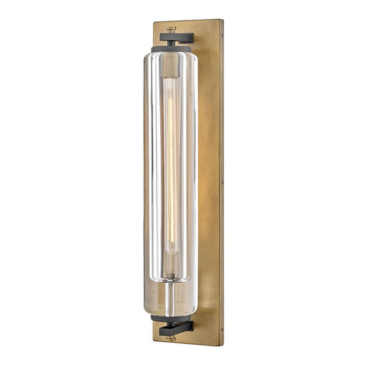 Hinkley Lighting Lourde 1Lt Outdoor Wall Mount, Heritage Brass/Clear - 28925HB-LL