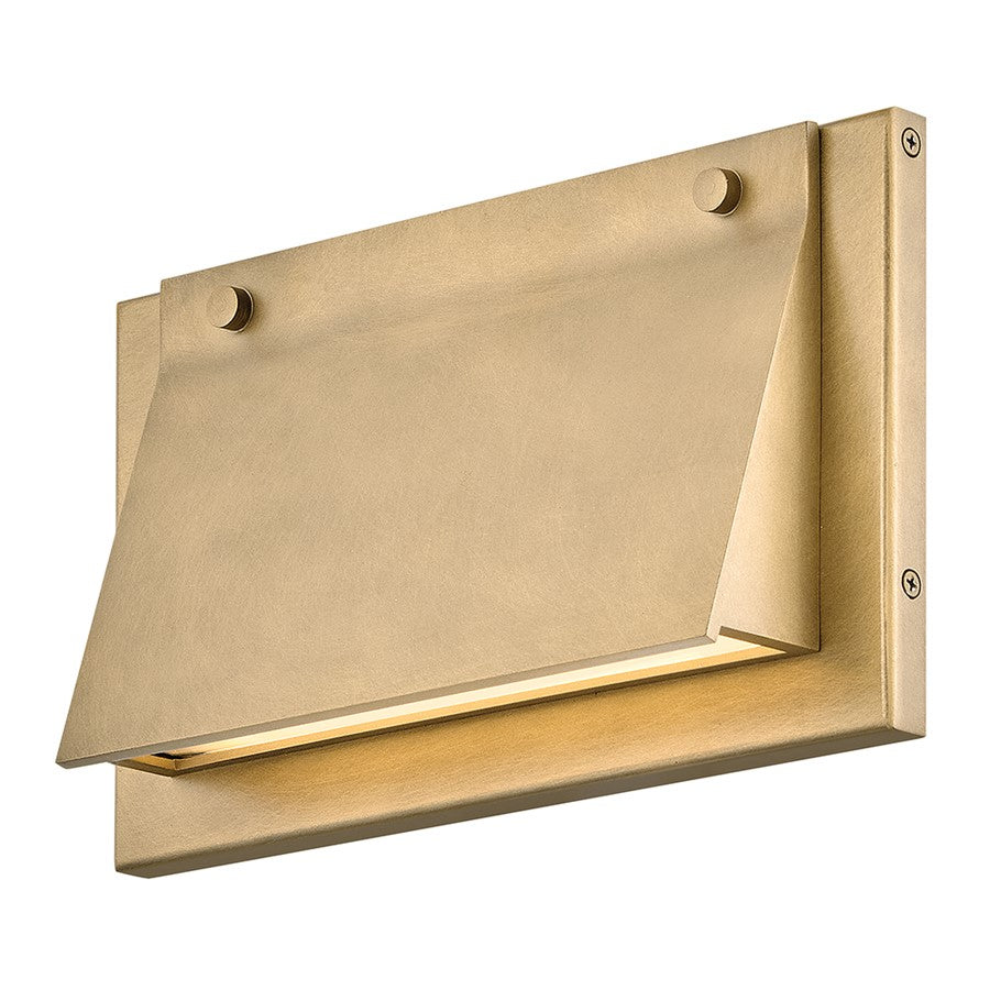 Hinkley Lighting Fold Outdoor 7" Wall Mount, Heritage Brass/Etched - 28996HB