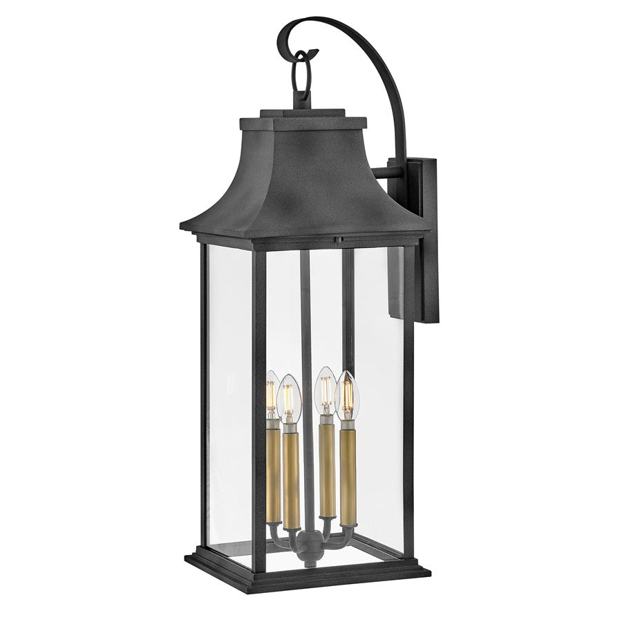 Hinkley Lighting Adair 4 Light Outdoor Wall Mount/4W, Aged Zinc/Clear - 2938DZ
