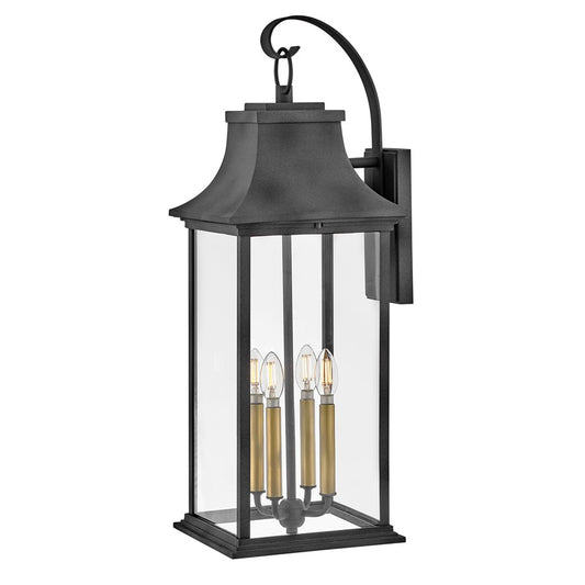 Hinkley Lighting Adair 4Lt Outdoor Wall Mount/2W, Aged Zinc/Clear - 2938DZ-LL