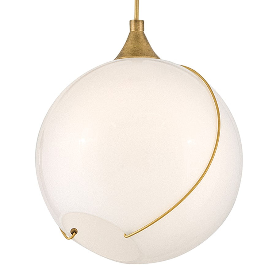 Hinkley Lighting Skye 1 Light Pendant, Heritage Brass/Cased Opal - 30303HBR-CO