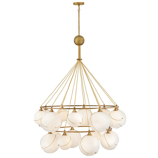 Hinkley Lighting Skye 18Lt 53" Chandelier, Brass/Cased Opal - 30308HBR-CO