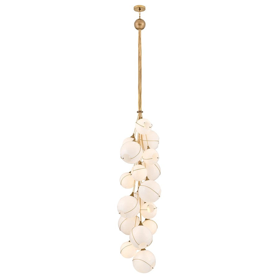 Hinkley Lighting Skye 18Lt 39" Chandelier, Brass/Cased Opal - 30309HBR-CO