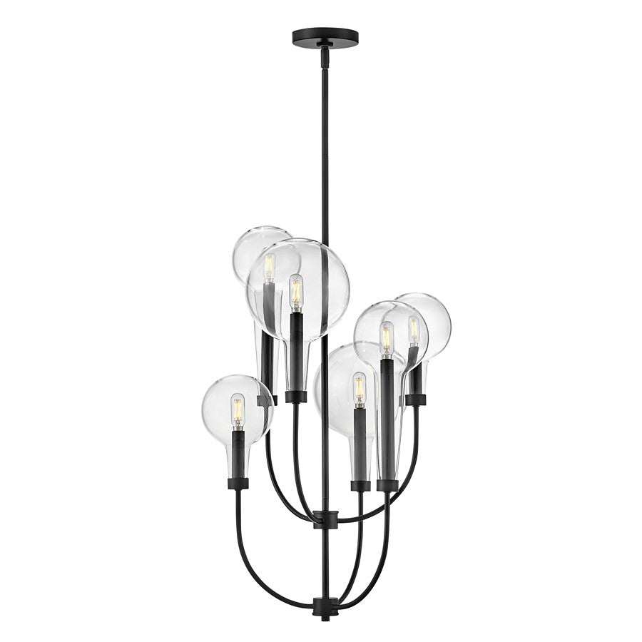 Hinkley Lighting Alchemy 6 Light Pendant, Black/Clear - 30525BK
