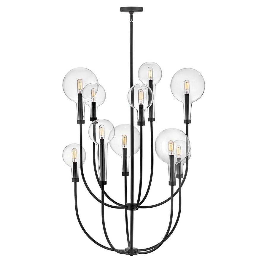 Hinkley Lighting Alchemy 10 Light Chandelier, Black/Clear - 30527BK
